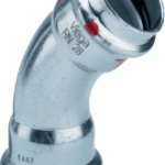 VIEGA 558 284 Viega Prestabo-Bogen 45° mit SC-Contur Stahl unlegiert, verzinkt, Modell 1126 VdS-Zulassung d: 22 1126 Verpackungseinheit:1ST