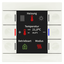 00951f39-20a0-4ca1-9460-b154a14e24c2 MDT BE-TAS86T.02 Taster Smart 86 mit Farbdisplay und Temperatursensor, Reinweiß glänzend Verpackungseinheit:1ST – Bild 1