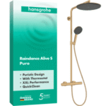 HANSGROHE 24592140 hansgrohe Raindance Alive S Puro Showerpipe 300 1jet mit Ecostat Element, Brushed Bronze 24592XXX Verpackungseinheit:1ST