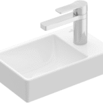 VILLEROY&BOCH 43003L01 Villeroy & Boch Handwaschbecken Avento 43003L, 360 x 220 mm, Rechteck, Becken links, 1HL. mittleres Hahnloch durchgestochen, ohne Überlauf, Weiß Alpin 43003L Verpackungseinheit:1ST