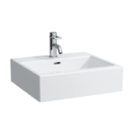 LAUFEN H8174320001041 Laufen LIVING CITY 817432 Aufsatz-Waschtisch  Sanitärkeramik weiß 500x460x140 1 Hahnloch mittig mit Überlauf ,  wandmontiert,  Unterseite geschliffen,  Montageset inklusive  Verpackungseinheit:1ST