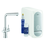 GROHE 31 539 000 GROHE Starter Kit GROHE Blue Home 31539, L-Auslauf, Einlochmontage, herausziehbarer Mousseurauslauf, mit Bluetooth 4.0 und WIFI Datenkommunikation, chrom 31539 Verpackungseinheit:1ST
