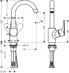 0ba5ccbe-7756-4664-919d-4fb12c397876 HANSGROHE 14085000 HG Ecos Swivel Waschtischmischer chrom Verpackungseinheit:1ST – Bild 1