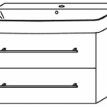 ALVA AQUSJ5W ALVA Una Unterschrank für WT AQKEJUWT80, 2 Ausz., 74x46x42,5cm, Weiß  Verpackungseinheit:1ST