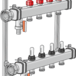 KE KELIT 7966060 KE KELIT KU590W ULTRA PE-RT Industrieflächen-Verteiler 6/4 Zoll  6 L:620mm KU590W Verpackungseinheit:1ST