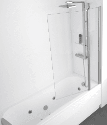 109ff23b-5a3d-4667-80ef-b086d4cda1ae ALVA AQDUVA7C ALVA Varia Wannenwand 2-teilig 150x98cm, ESG Clean, Silber Verpackungseinheit:1ST – Bild 1