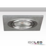 ISOLED 111062 Einbaurahmen BRUSH eckig, Loch 78mm, Alu gebürstet, für GU10/MR16 Spots