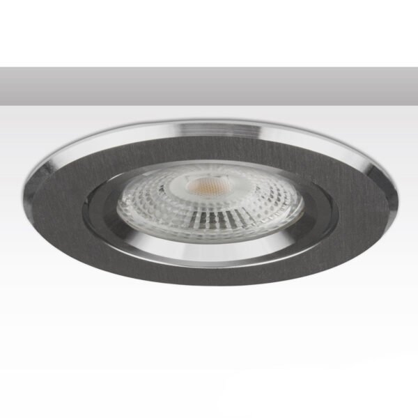 ISOLED 111570 Einbaurahmen BRUSH TWO rund, Loch 68mm, Alu, schwenkbar, für GU10/MR16 Spots