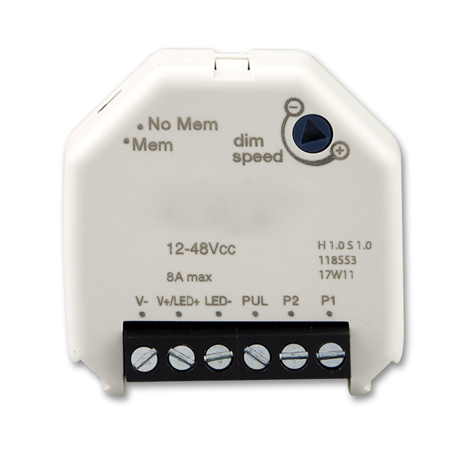 112451_1_neu ISOLED 112451 Universal-Push PWM-Dimmer für LED Spots / Stripes, 1 Kanal, 12-24V 8A, 36-48V 6A – Bild 1