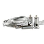 ISOLED 112473 Seilabhängung (4 Stk) mit Deckenverschraubung und Gegenstück mit Rutschklemme inkl. Stahlseile 1,5m