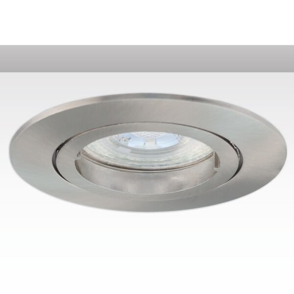 ISOLED 113713 Einbaurahmen rund, Loch 68mm, Alu Nickel-Satin, für GU10/MR16 Spots