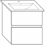 ALVA AQBMVIUSV1W ALVA Viva Unterschrank für V+B WT 4124.6++, 2 Ausz., 55x60x48cm, Weiß  Verpackungseinheit:1ST