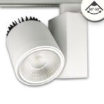 ISOLED 115126 3-Phasen Schienen-Strahler fokussierbar, 36W, 30°-50°, weiß matt, 4000K, CRI92, DALI dimmbar