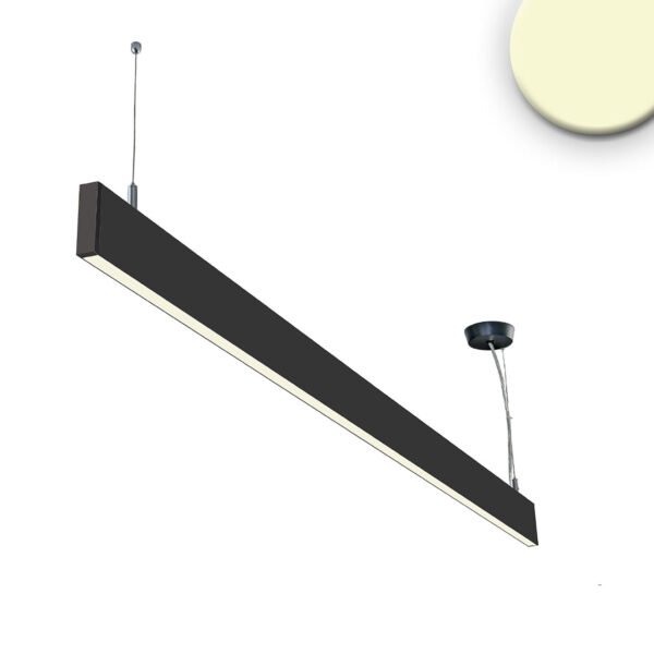 ISOLED 114000 LED Hängeleuchte Linear Up&Down 1200, 40W, prismatisch, linear- u. 90° verbindbar, schwarz, warmweiß