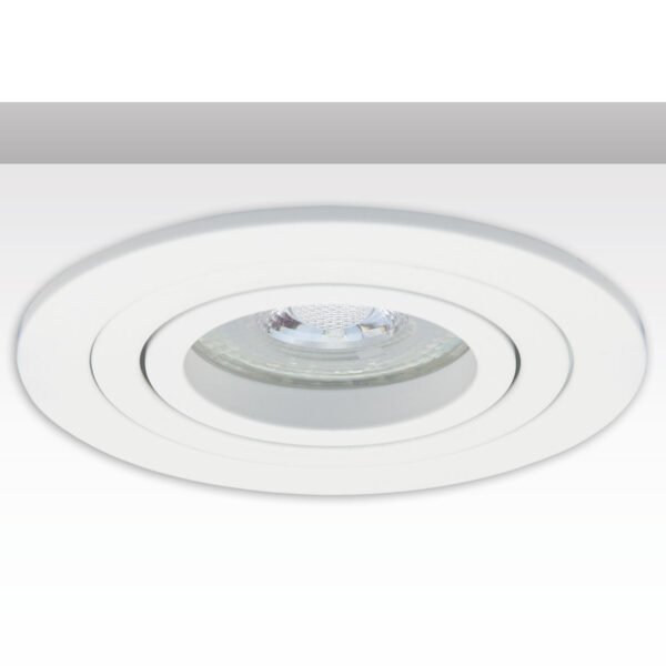 ISOLED 114013 Einbaurahmen rund, Loch 80mm, weiß + Alu weiß, für GU10/MR16 Spots