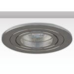 ISOLED 114019 Einbaurahmen rund, Loch 80mm, Alu gebürstet + Alu gebürstet, für GU10/MR16 Spots