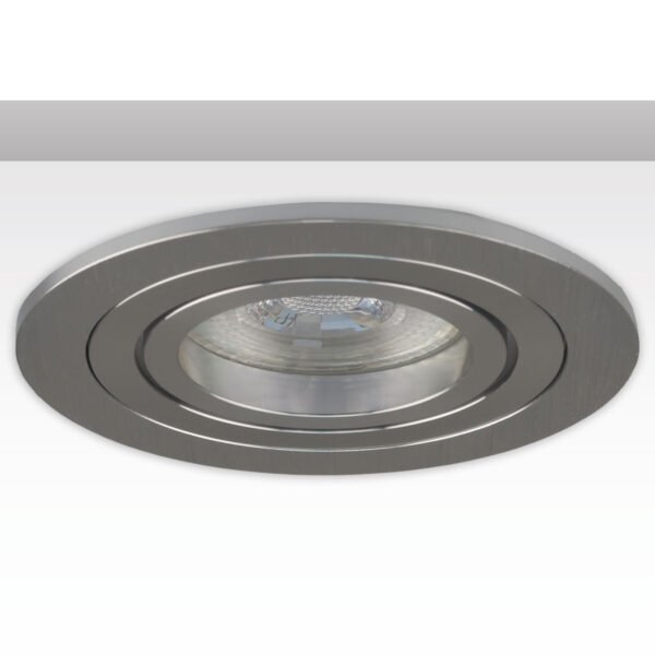 ISOLED 114019 Einbaurahmen rund, Loch 80mm, Alu gebürstet + Alu gebürstet, für GU10/MR16 Spots