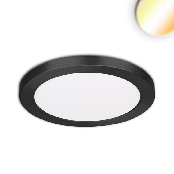 ISOLED 114025 LED Aufbau/Einbauleuchte Slim Flex, 12W, schwarz, ColorSwitch 3000|3500|4000K