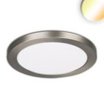 ISOLED 114027 LED Aufbau/Einbauleuchte Slim Flex, 18W, nickel gebürstet, ColorSwitch 3000|3500|4000K