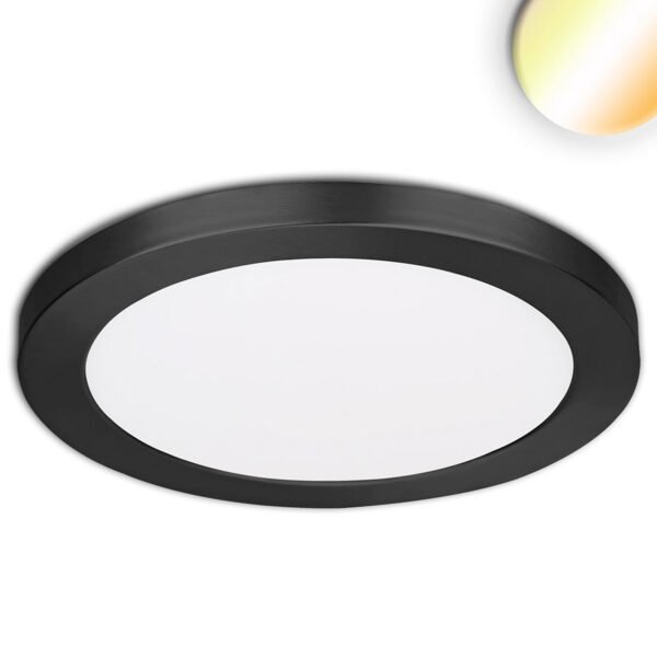 ISOLED 114031 LED Aufbau/Einbauleuchte Slim Flex, 24W, schwarz, ColorSwitch 3000|3500|4000K