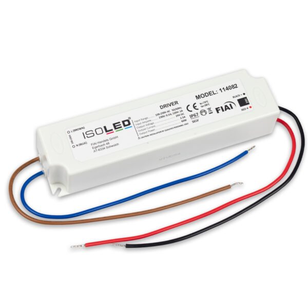 ISOLED 114082 LED Trafo 24V/DC, 0-60W, IP67