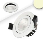 ISOLED 114143 LED Einbaustrahler, weiß, 8W, 36°, rund, warmweiß, IP65, dimmbar