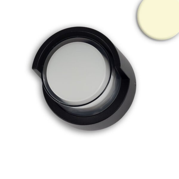 ISOLED 114264 LED Wandleuchte rund, 6W, IP54, sandschwarz, warmweiß