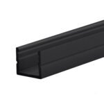 ISOLED 114358 LED Aufbauprofil SURF8 Aluminium schwarz RAL 9005, 200cm