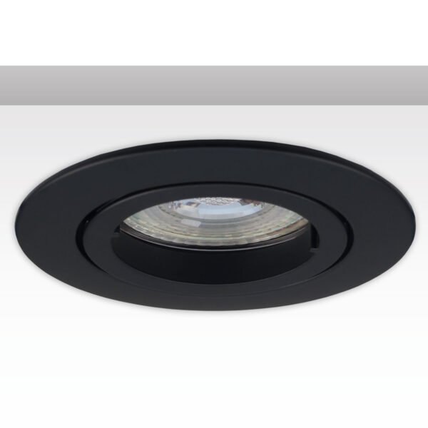 ISOLED 114418 Einbaurahmen rund, Loch 68mm, Alu schwarz, für GU10/MR16 Spots