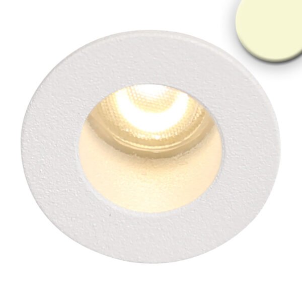 ISOLED 114482 LED Einbauleuchte MiniAMP weiß, 1W, 24V DC, warmweiß, rückversetzt, dimmbar