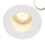 ISOLED 114483 LED Einbauleuchte MiniAMP weiß, 1W, 24V DC, neutralweiß, rückversetzt, dimmbar