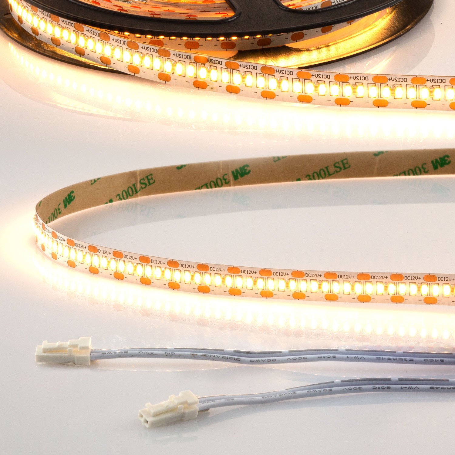 114510_11 ISOLED 114511 LED CRI930 MiniAMP Flexband, 12V DC, 12W, IP20, 3000K, 250cm, beids. 30cm Kabel + maleAMP, 300 LED/m – Bild 1