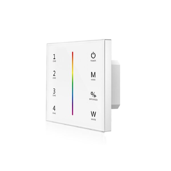 ISOLED 114595 Sys-Pro RGB+W 4 Zonen Einbau-Touch-Fernbedienung + DMX Output, weiß, 230V