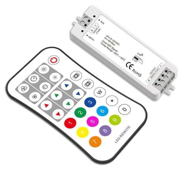 ISOLED 114661 LED FUNK SPI-Controller für 8 - 1024 Pixel inkl. Fernbedienung, 12-24V DC, 8A