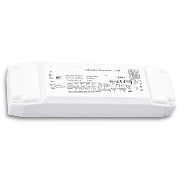 ISOLED 114694 LED Konstantstrom Trafo 700/800/900/950/1050/1200mA, 40W, Push/1-10V/DALI dimmbar, SELV