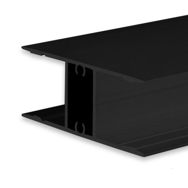 ISOLED 114801 LED Aufbauleuchtenprofil HIDE DOUBLE Aluminium schwarz RAL 9005, 200cm
