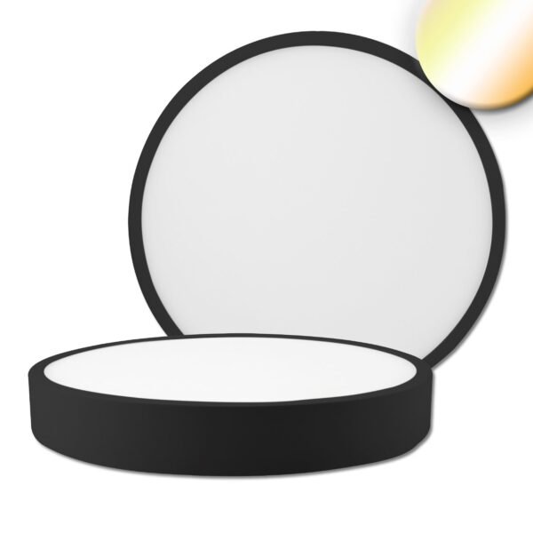 ISOLED 114912 LED Deckenleuchte PRO schwarz, 30W, rund, DN300, ColorSwitch 2700|3000|4000K, dimmbar