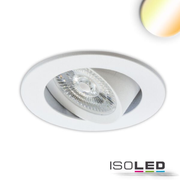 ISOLED 114970 LED Einbauleuchte Sunset Slim68 weiß, rund, 9W, 1800-2800K, Dimm-to-warm