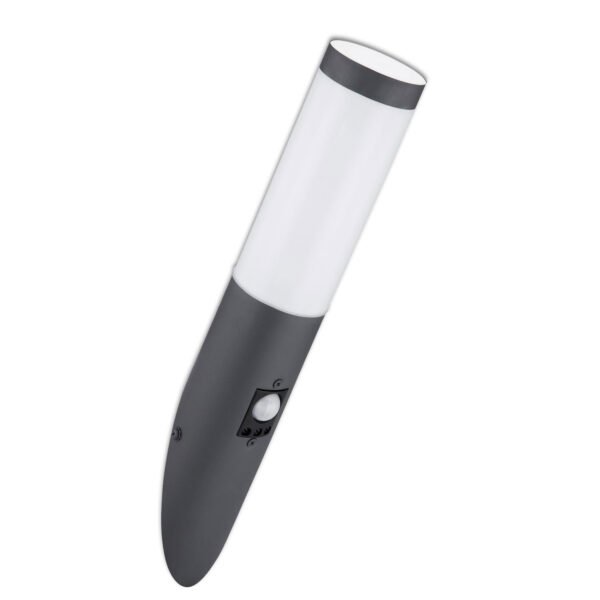 ISOLED 115009 Wandleuchte anthrazit, PIR Bewegungssensor, IP44, 1x E27 Fassung, exkl. Leuchtmittel