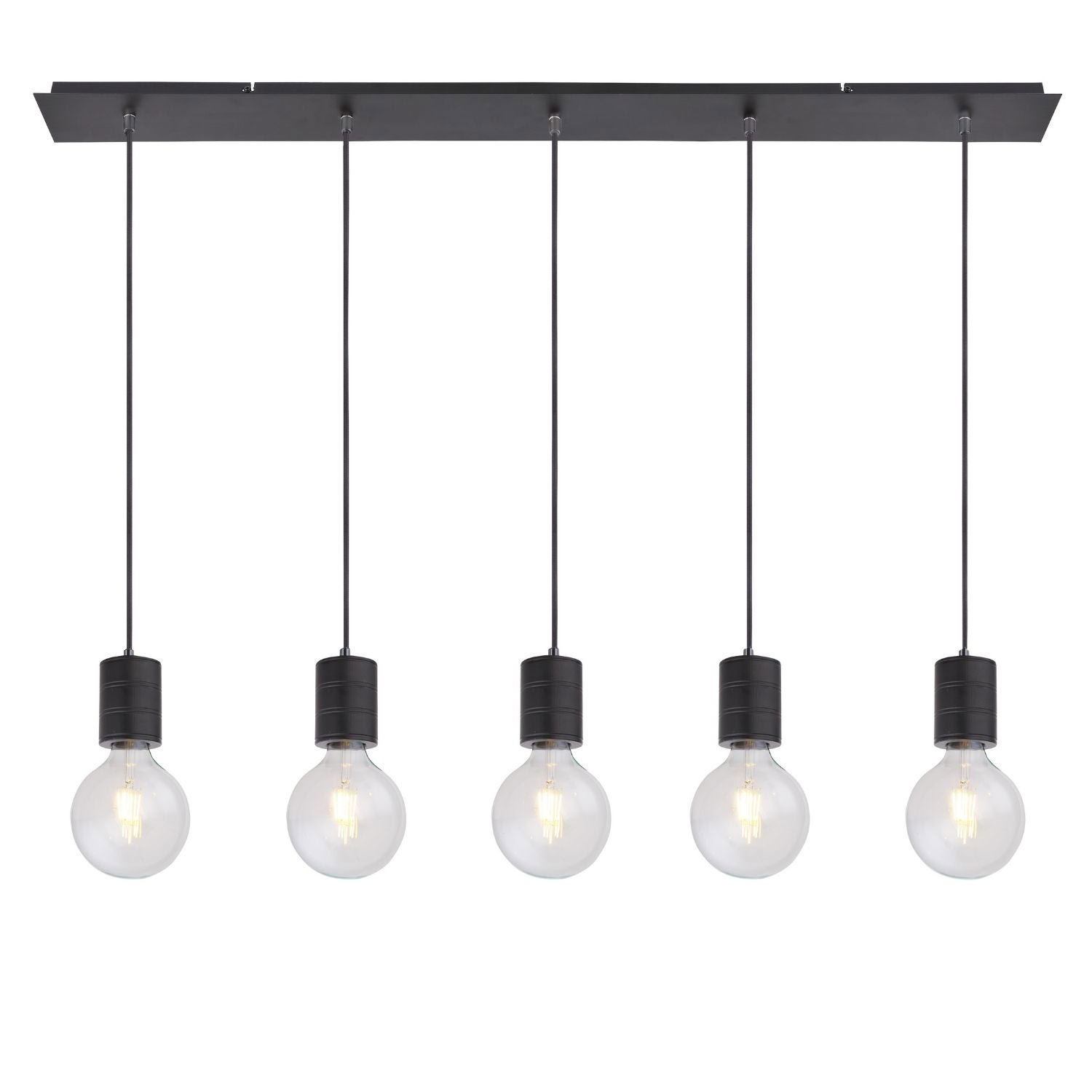 115054_1 ISOLED 115054 Hängeleuchte schwarz matt, 5xE27 Fassung, exkl. Leuchtmittel – Bild 1