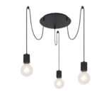 ISOLED 115056 Hängeleuchte rund schwarz matt, 3xE27 Fassung, exkl. Leuchtmittel