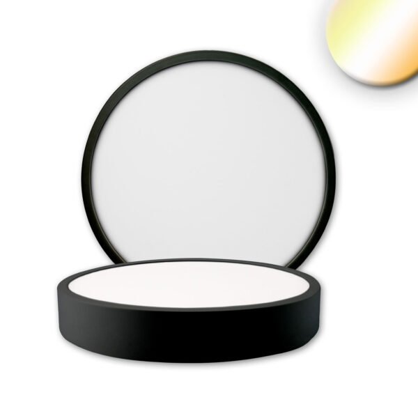 ISOLED 115499 LED Deckenleuchte PRO schwarz, 15W, rund, DN170, ColorSwitch 2700|3000|4000K, dimmbar
