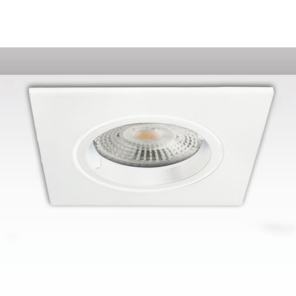 ISOLED 115695 Einbaurahmen eckig, Loch 68mm, weiß, für GU10/MR16 Spots