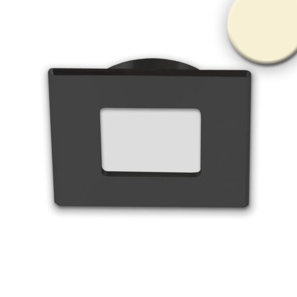 ISOLED 115719 LED Möbeleinbaustrahler MiniAMP schwarz, eckig, 3W, 120°, 24V DC warmweiß 3000K, dimmbar