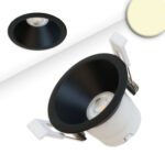 ISOLED 116701 LED Einbaustrahler BACK60, schwarz matt, rund, 5W, CRI90, 3000K, rückversetzt, UGR<12, dimmbar