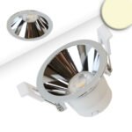 ISOLED 116706 LED Einbaustrahler BACK60, alu glänzend, rund, 5W, CRI90, 2700K, rückversetzt, UGR<12, dimmbar