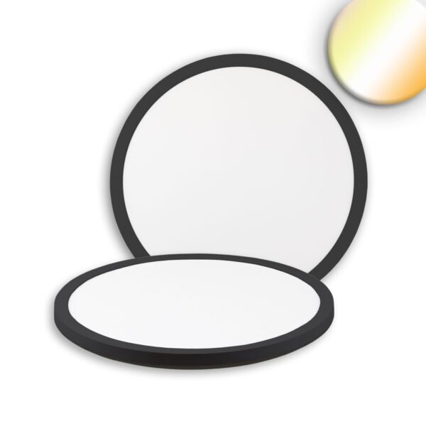 ISOLED 116713 LED Deckenleuchte Slim300 PRO, 18W, schwarz, rund, IP44, DN300, 3000|4000|5000K, Up&Down