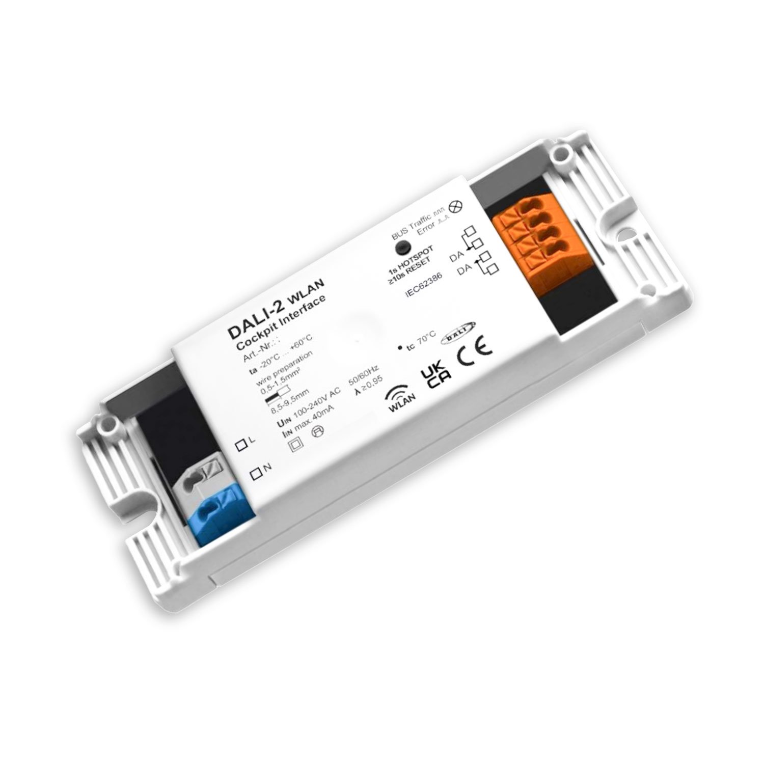 116821_1 ISOLED 116821 DALI-2 Interface WLAN zur DALI Bus Parametrierung mit DALI Cockpit Windows-Software, 100-240V AC – Bild 1