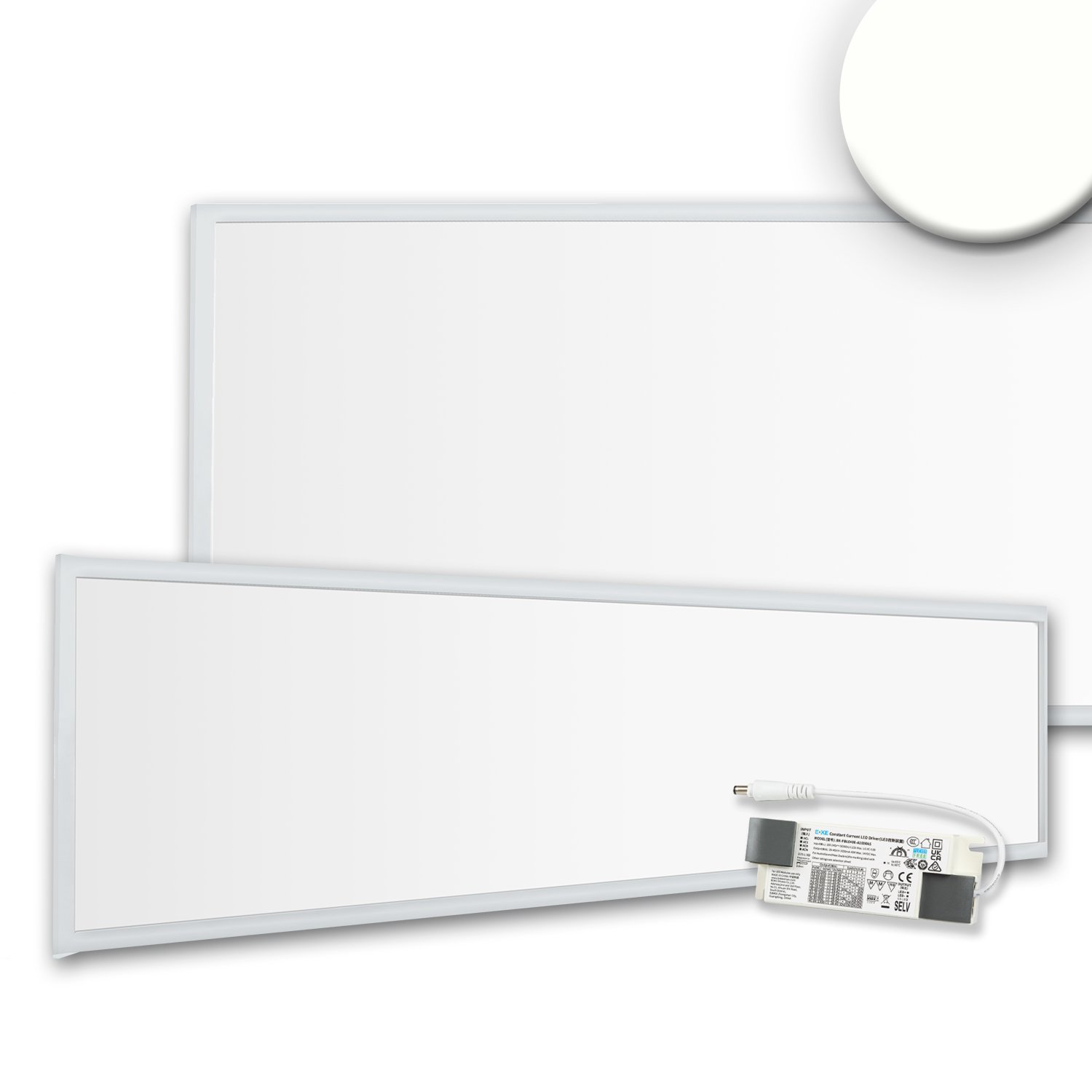 116947_1 ISOLED 116947 LED Panel Business Line 1200 UGR<19 2H/2H, 36W, weiß RAL9016, neutralweiß, PowerSwitch 21-40W – Bild 1