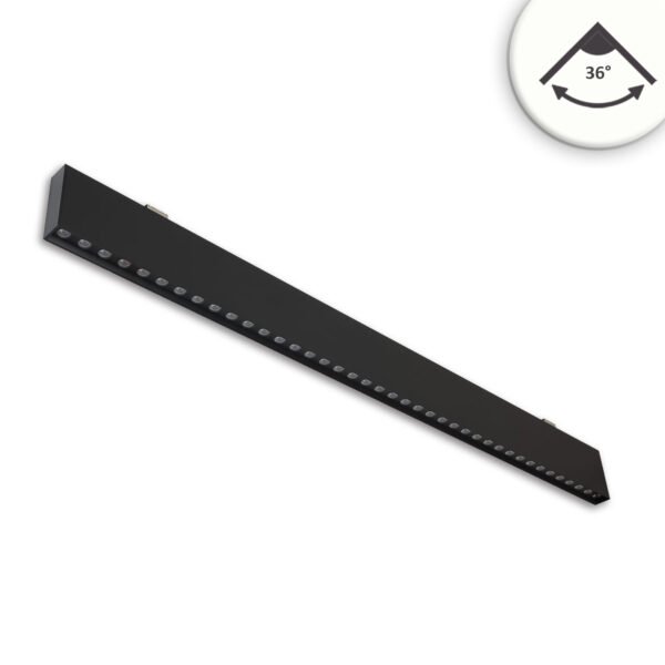 ISOLED 117056 LED Hängeleuchte Raster UGR<19, 36°, 120cm, schwarz, 30W, 4000K, DALI dimmbar